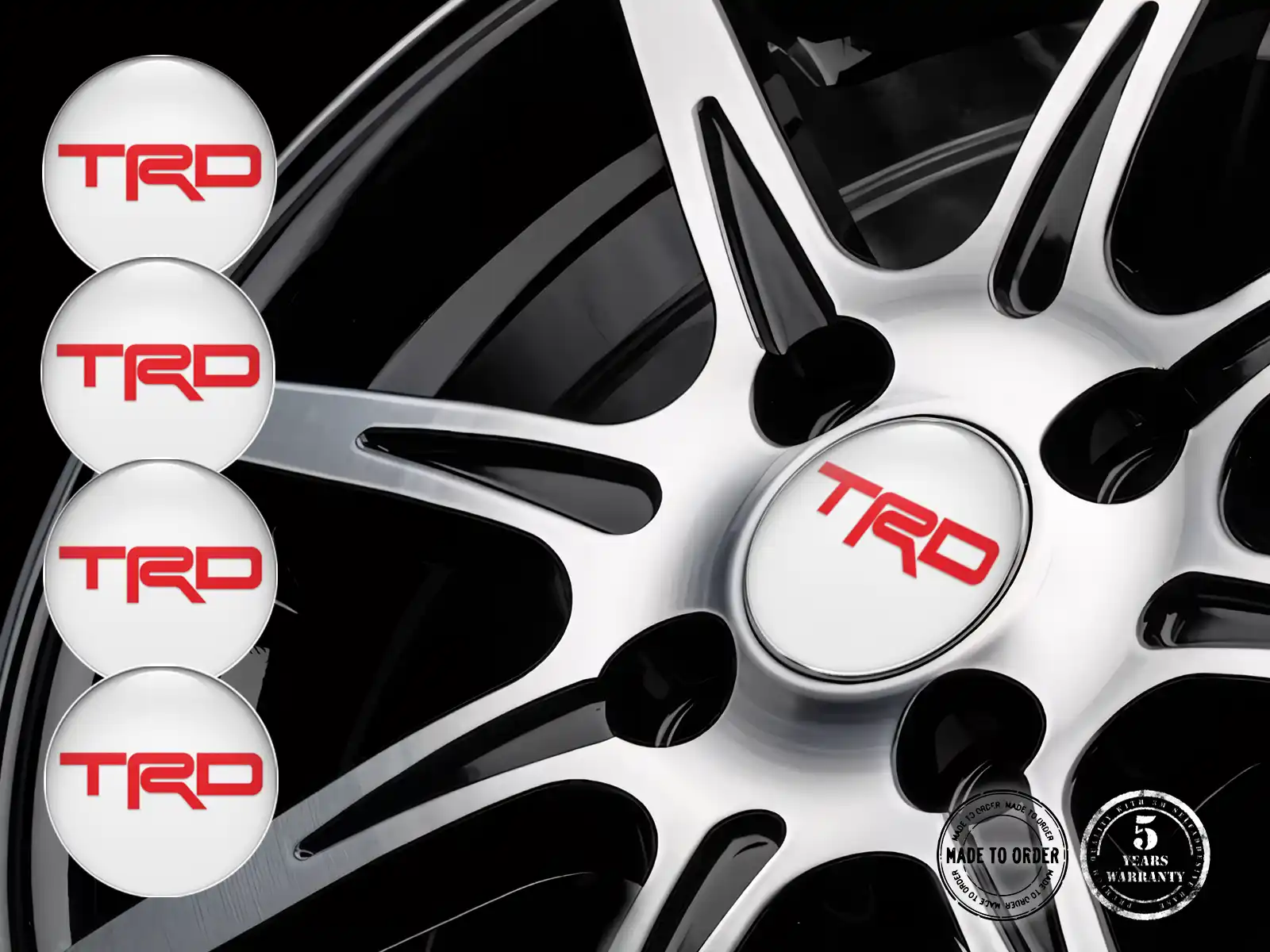 Toyota TRD Pegatinas Bombadas Glossy Empuje Gravitacional